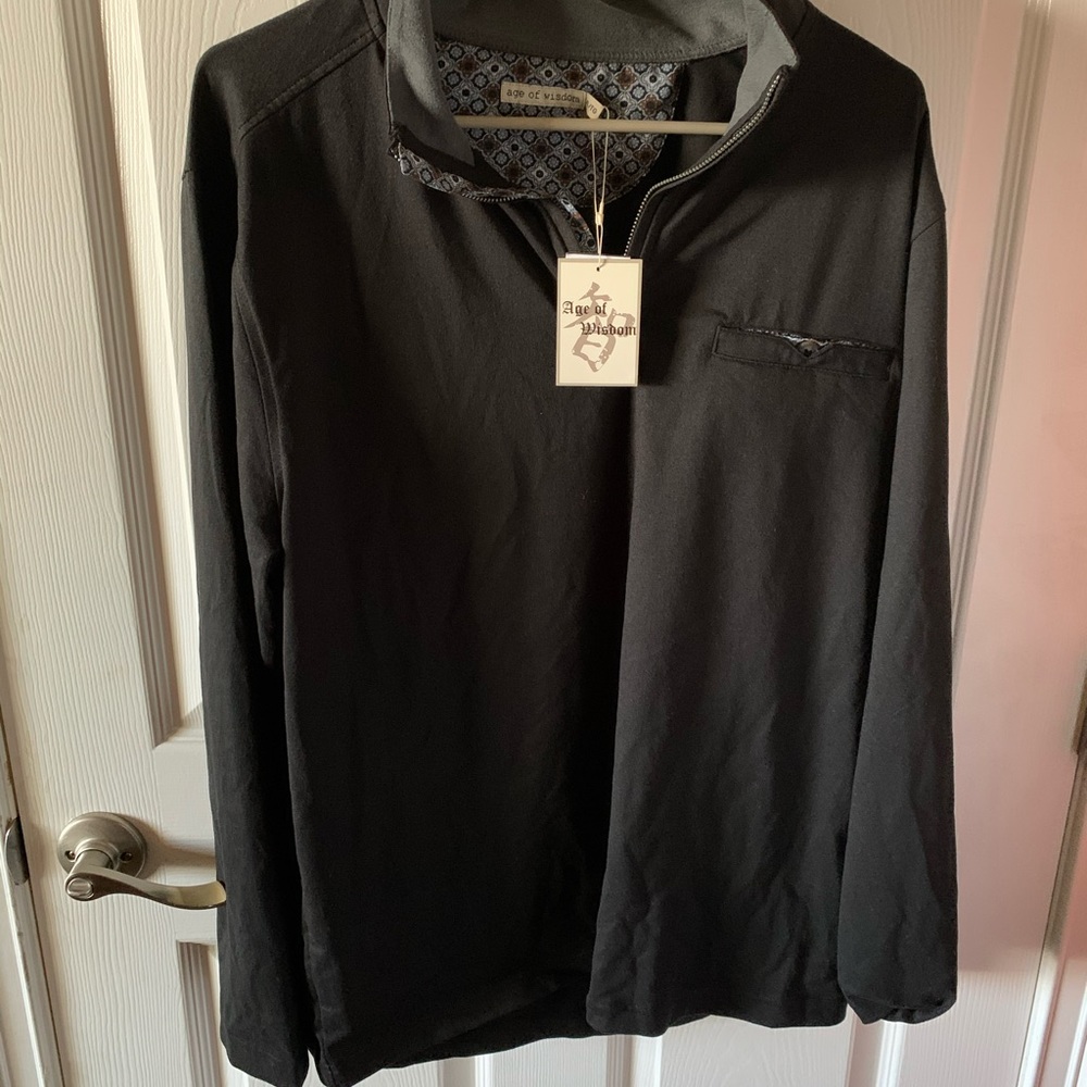 Age of wisdom black pull over jacket
